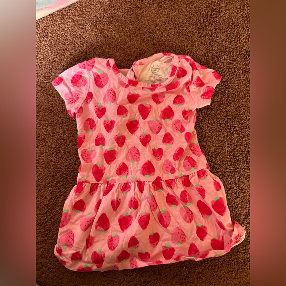 Wonder Nation Pink Dress with Strawberry Pattern